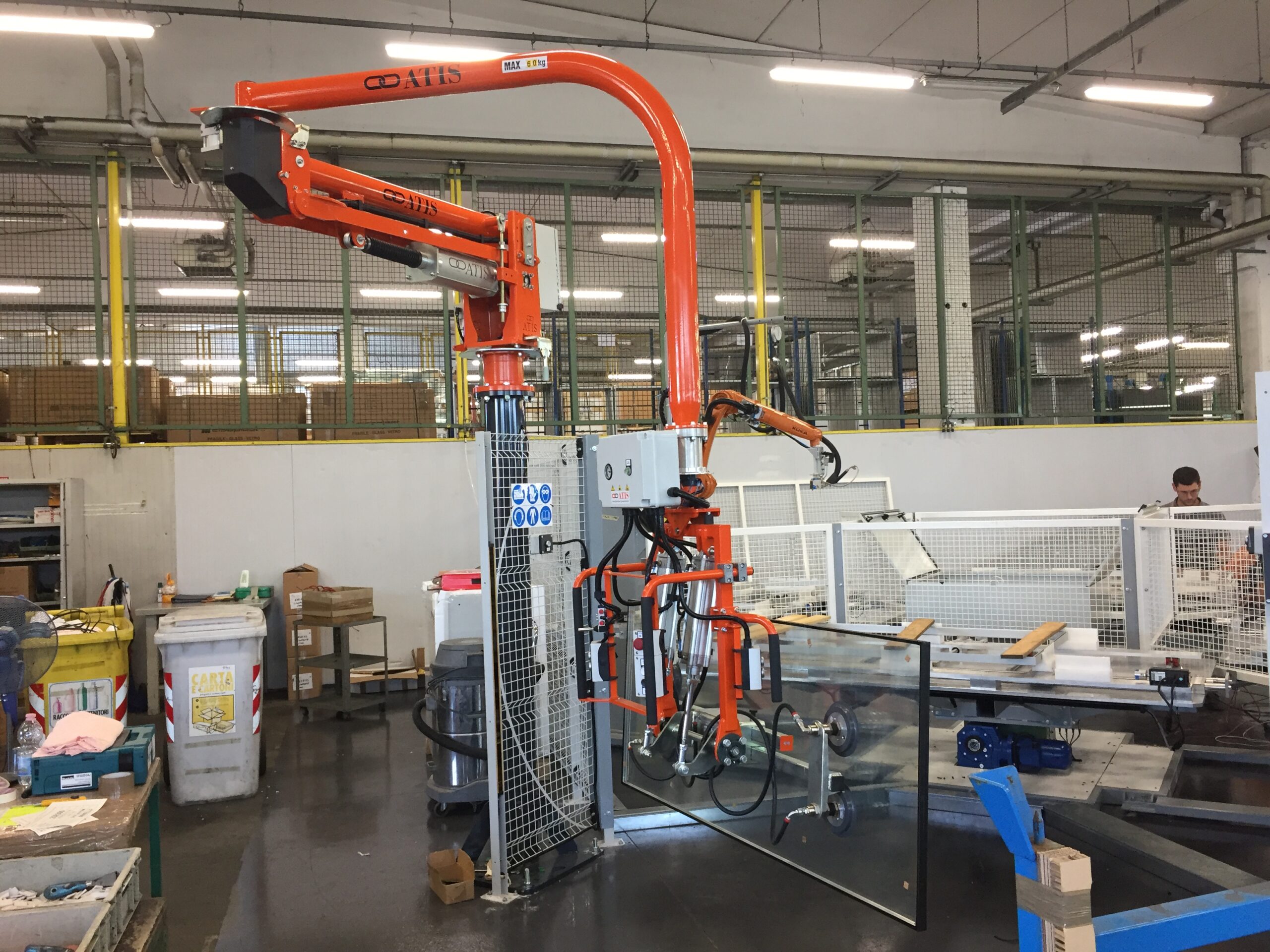 Sanitary material handling equipment in food manufacturing facility preventing contamination and recall risks