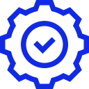 4905165 Gear with a checkmark icon representing process optimization